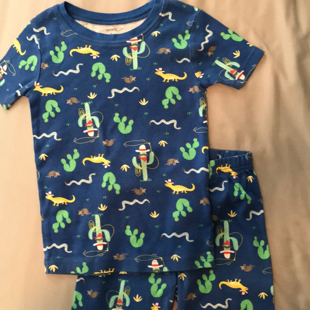 Carter Boys Blue Cactus Pajama Set
